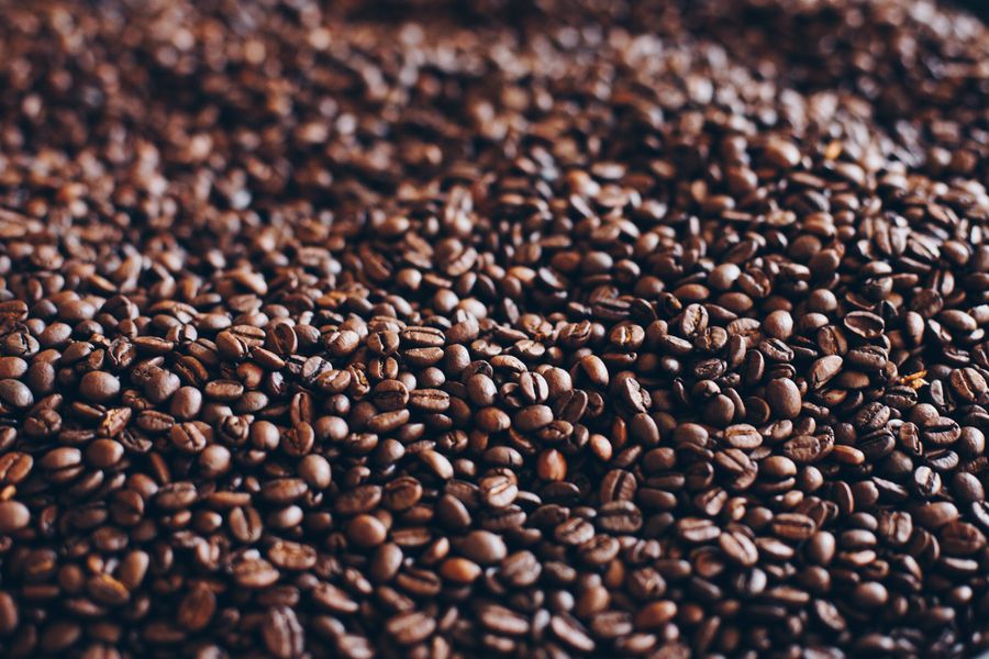 Kaffeebohnen in Nahaufnahme