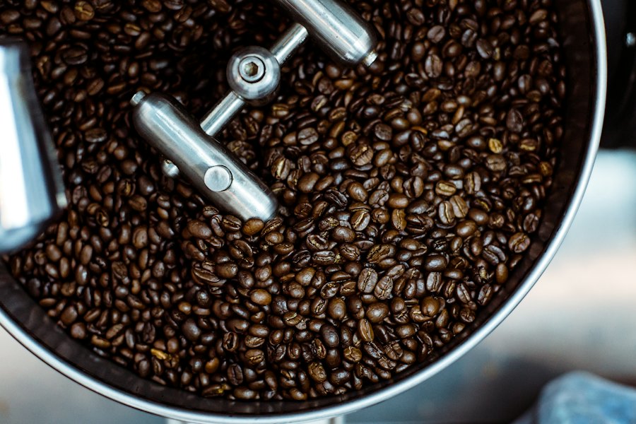 Kaffeebohnen in Nahaufnahme
