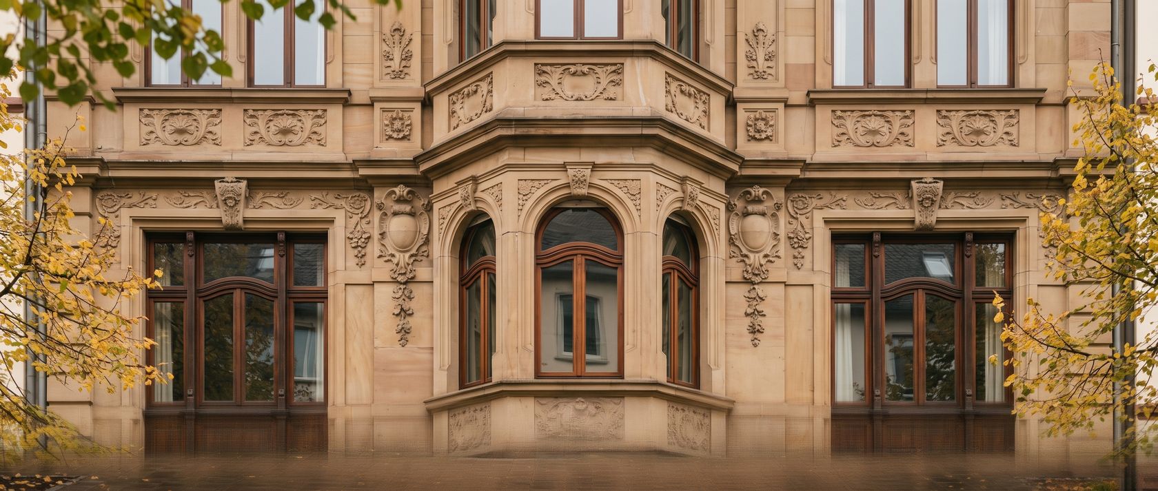 Gründerzeitfassade an der Hildapromenade mit Erker